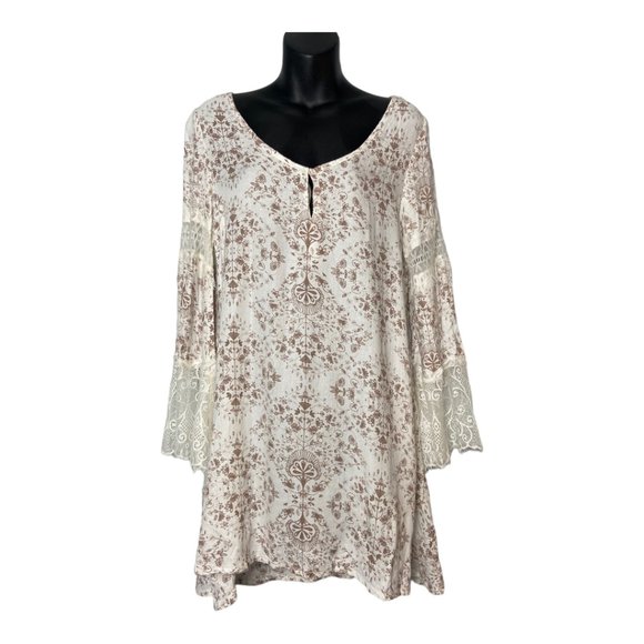 O'Neil Panama Womens Bell Sleeve Tunic Bohemian Floral Mini Dress Size Small - Picture 5 of 12